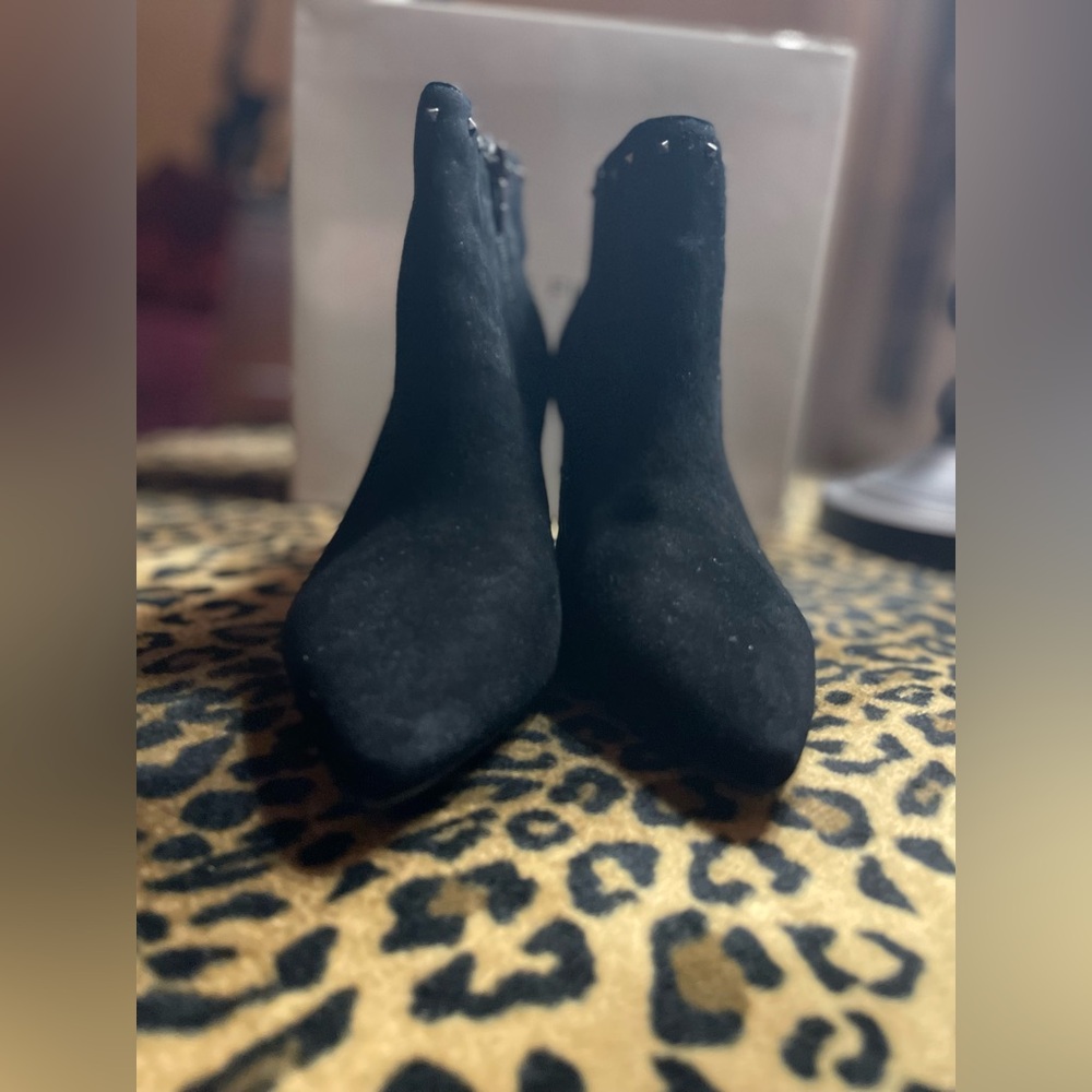 Marc Fisher Black Suede Studded Ankle Boots – Size 9.5